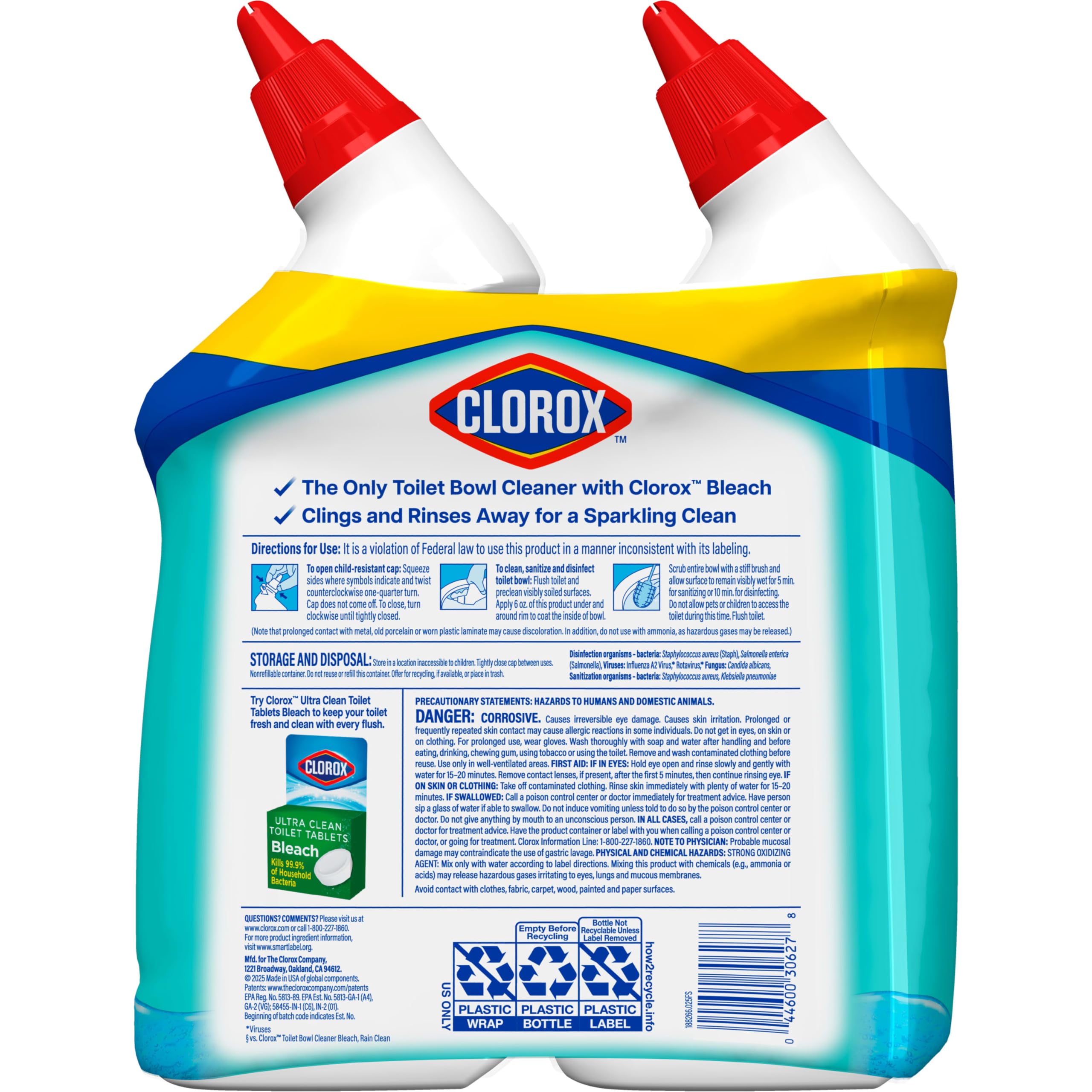 Buy now Clorox Toilet Bowl Cleaner Heavy Duty Stain and Ring Remover, Arctic Clean, 24 Fl Oz., Pack of 2 at indiglob india