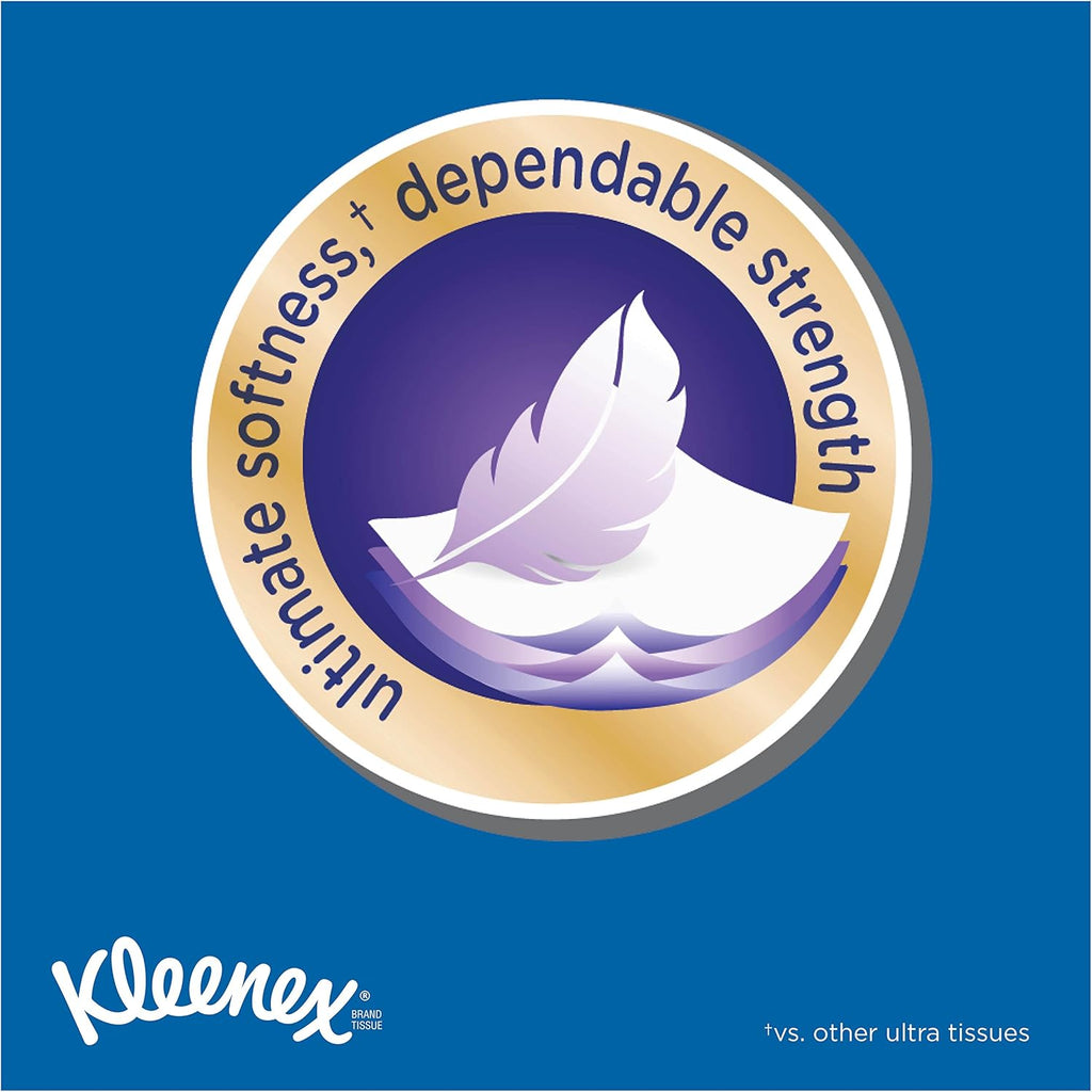 Buy now KLEENEX Ultra Soft Facial Tissue, 3-Ply, White, 8.2 inch x 8.4 inch, 75/Box, 4 Box/Pack - Packaging May Vary (Assorted color and style boxes),Pack of 4, at indiglob india