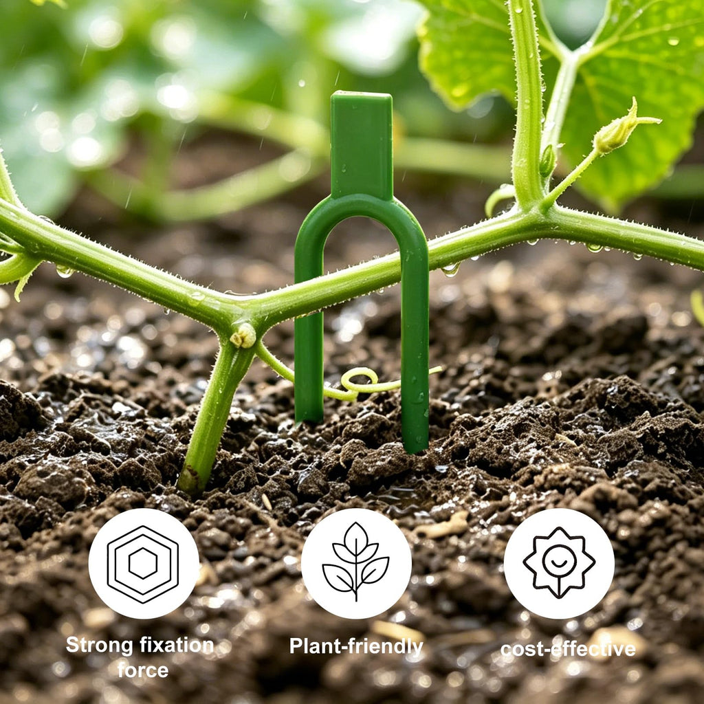 150 Pcs Reusable U-Shaped Plastic Garden pins Serve as Secure Anchor Clips for Plant cuttings, Effectively Supporting Strawberry Runners and Vines to Promote Rooting.