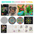PRINA 81 Drawing Set Sketching Kit, Pro Sketch Pencils Art Supplies with Rainbow, Colored, Graphite, Watercolor, Metallic, Charcoal Pencil, Sketchbook, Coloring Book, Gift Case for Artists Adults Kids