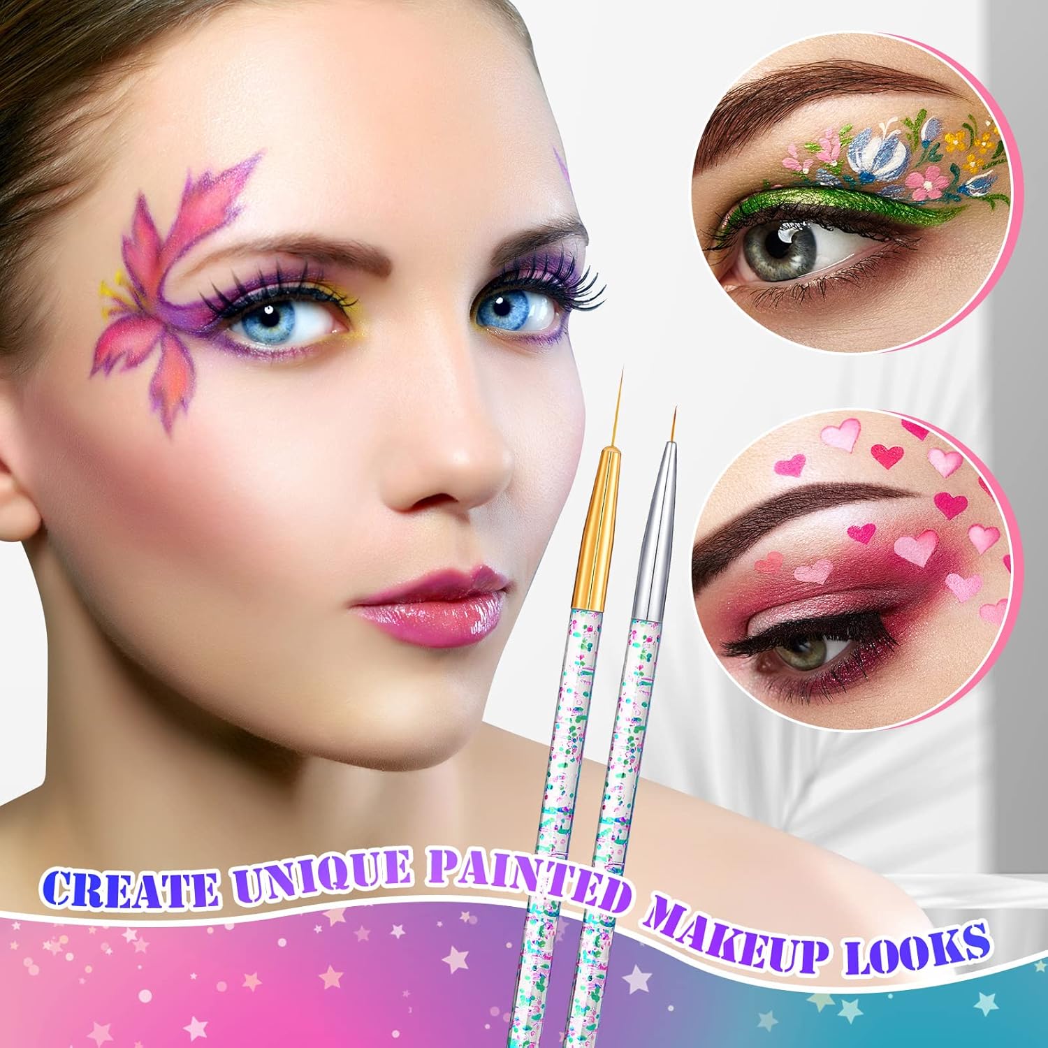 Buy now 12 Pieces Eyeliner Brushes Set, Slanted Makeup Gel Eyeliner Brush Line Fine Bent Eyeliner Brush Pointed Round Makeup Brush Angled Eyeliner Makeup Tool for Girls Women Cosmetic Applicators at indiglob india