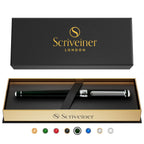 Buy now Scriveiner Black Lacquer Rollerball Pen - Stunning Luxury Pen, Real Gold Plating, Schmidt Ink Refill, Best Roller Ball Gift Set for Men & Women, Professional, Executive Office, Nice Pens at indiglob india