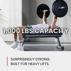 Finer Form Foldable Flat Weight Bench for Home Gym, 1,000 lb Capacity