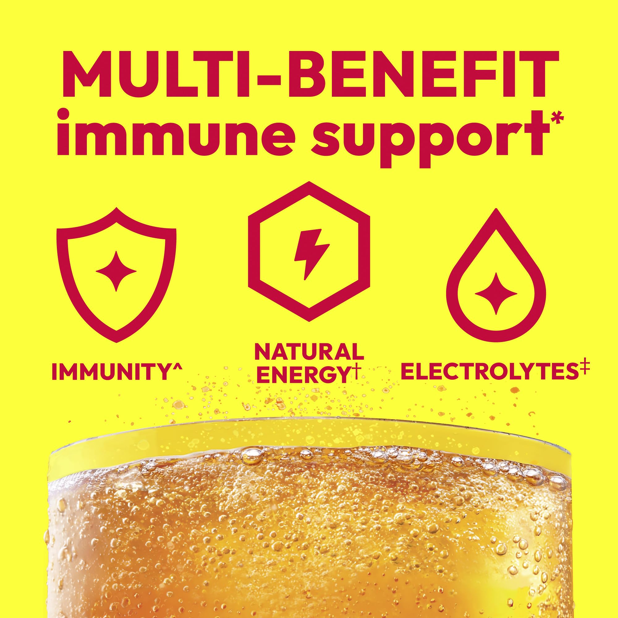 Emergen-C 1000mg Vitamin C Immune Support Powder, Super Orange, 60 ct | B Vitamins for Energy, Zinc and Manganese, Vitamin D, Electrolytes, Natural Flavor, Dissolves Quick