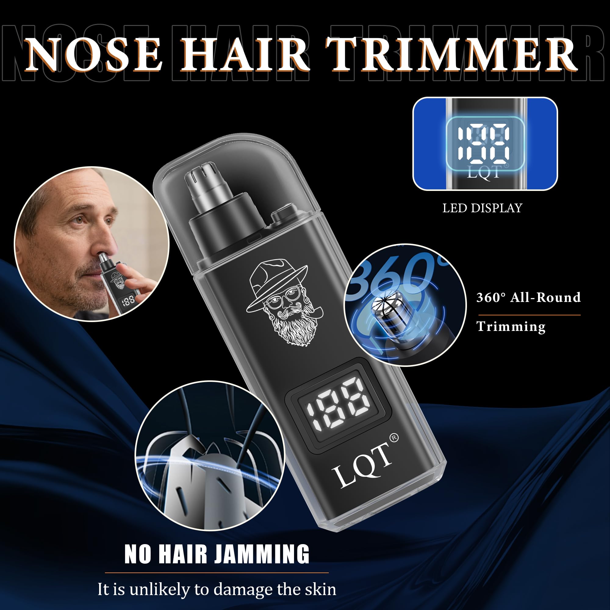 Hair Clippers for Men with LED Display, 4-Piece Cordless Grooming Kit with Hair Clipper, Beard Trimmer, Foil Shaver & Nose Trimmer, Complete Set for Home Barber