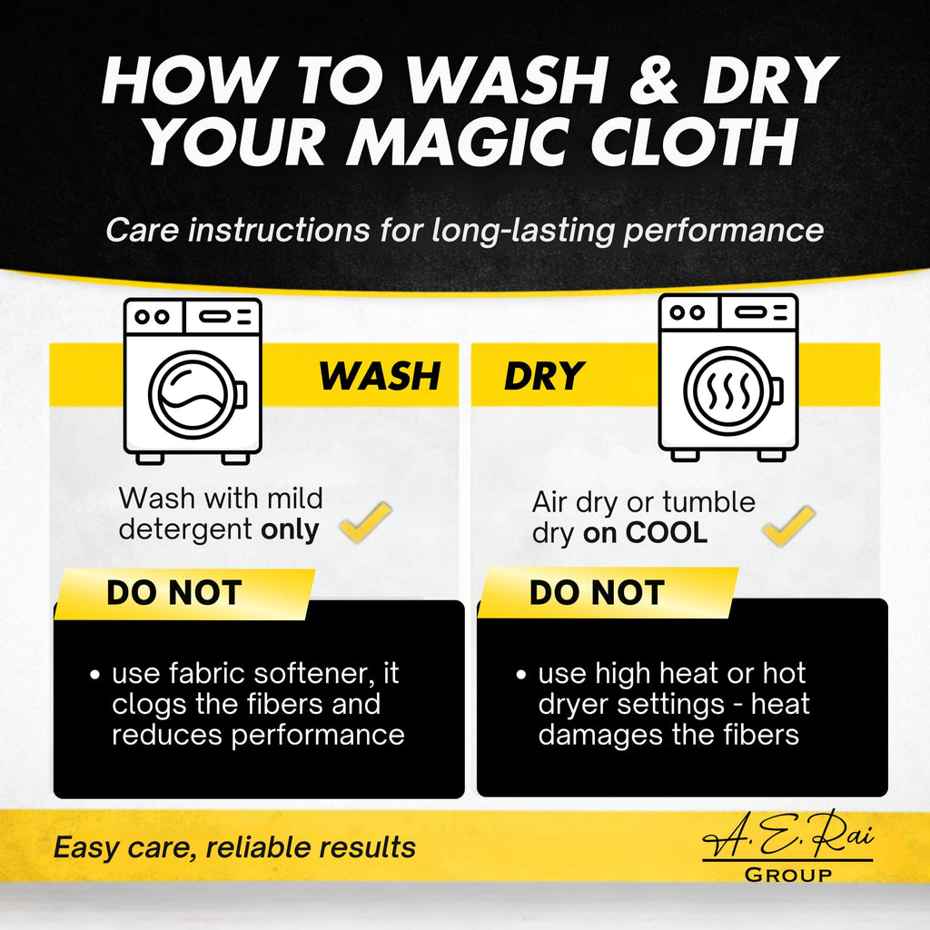 Microfiber Magic Cloth, Streak-Free Glass & Window Cleaning Cloth, 3-Pack