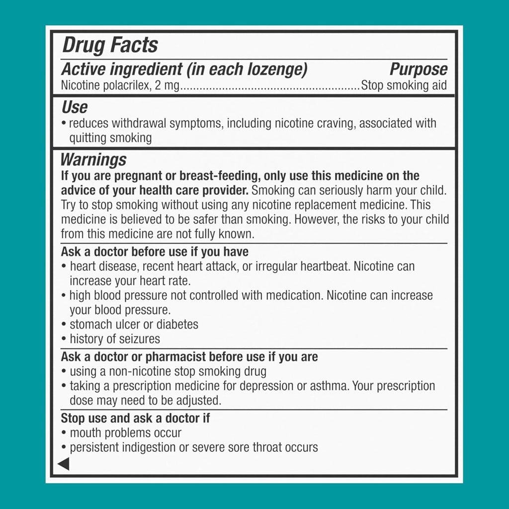 Buy now Nicorette 2 mg Coated Nicotine Lozenges to Help Stop Smoking - Ice Mint Flavored Stop Smoking Aid, 20 Count Lozenge at indiglob india