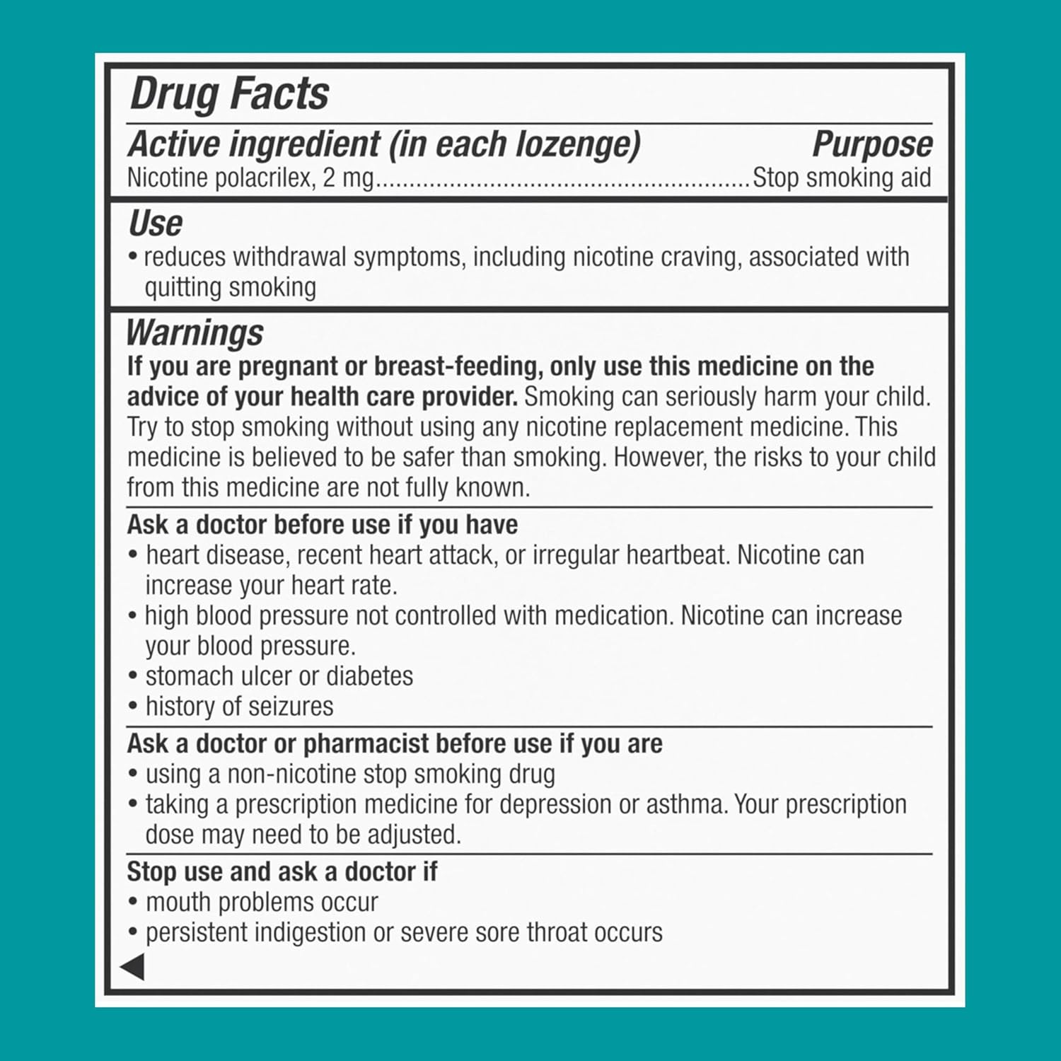 Buy now Nicorette 2 mg Coated Nicotine Lozenges to Help Stop Smoking - Ice Mint Flavored Stop Smoking Aid, 20 Count Lozenge at indiglob india