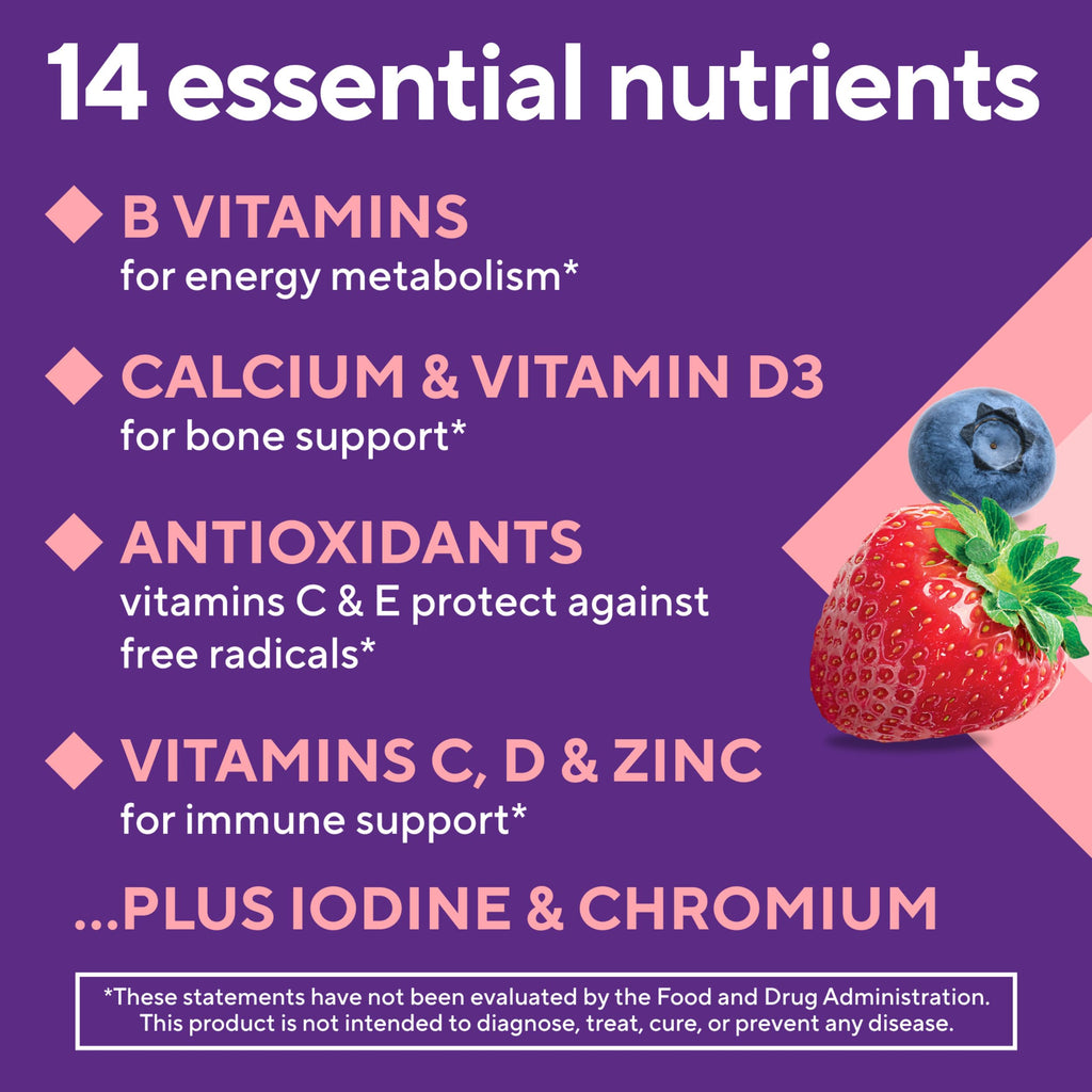 Vitafusion Women's Multivitamin Gummy | 150 Adult Gummies | with Vitamins A, B, C, D, E | Berry Flavor | Gluten and Dairy Free Supplement