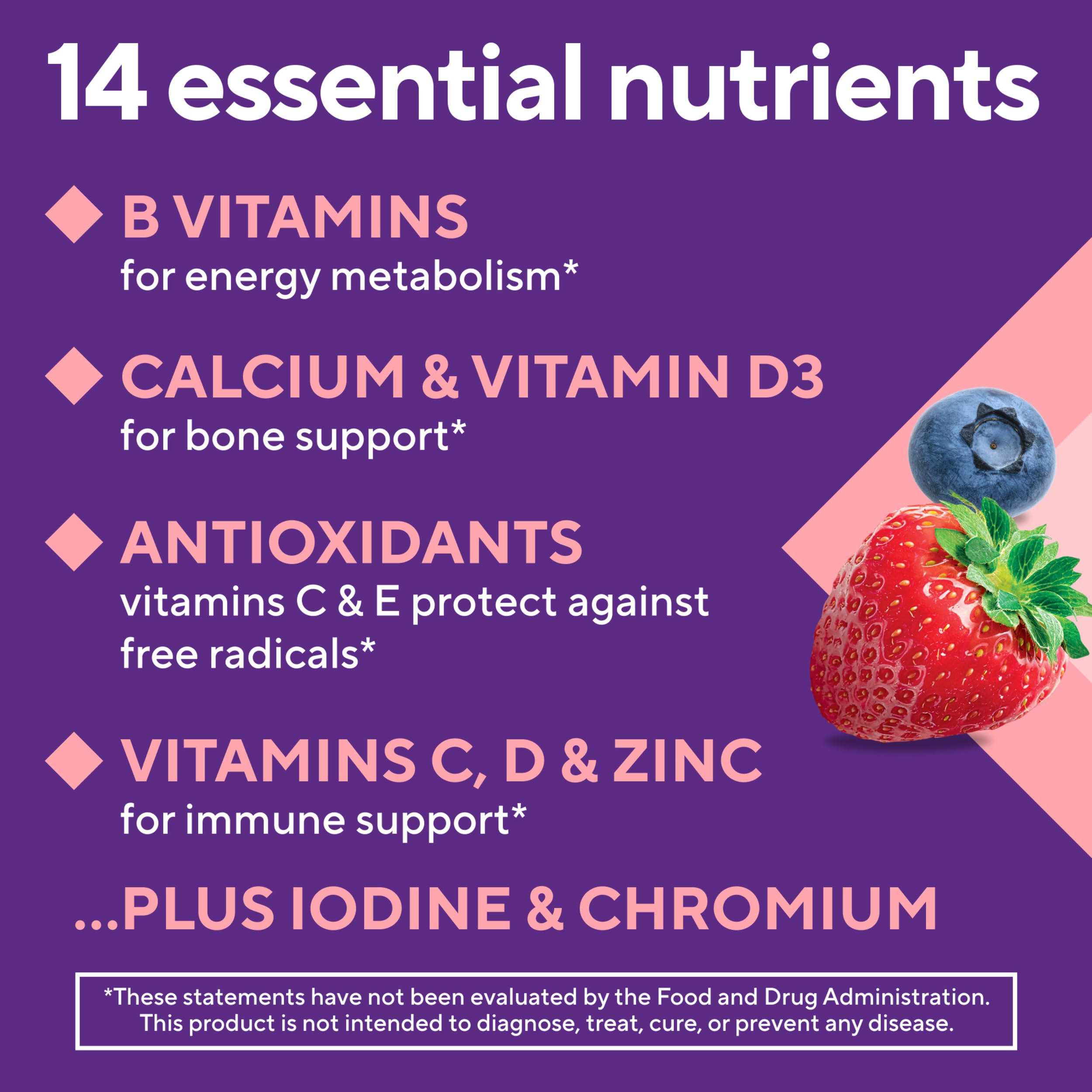 Vitafusion Women's Multivitamin Gummy | 150 Adult Gummies | with Vitamins A, B, C, D, E | Berry Flavor | Gluten and Dairy Free Supplement