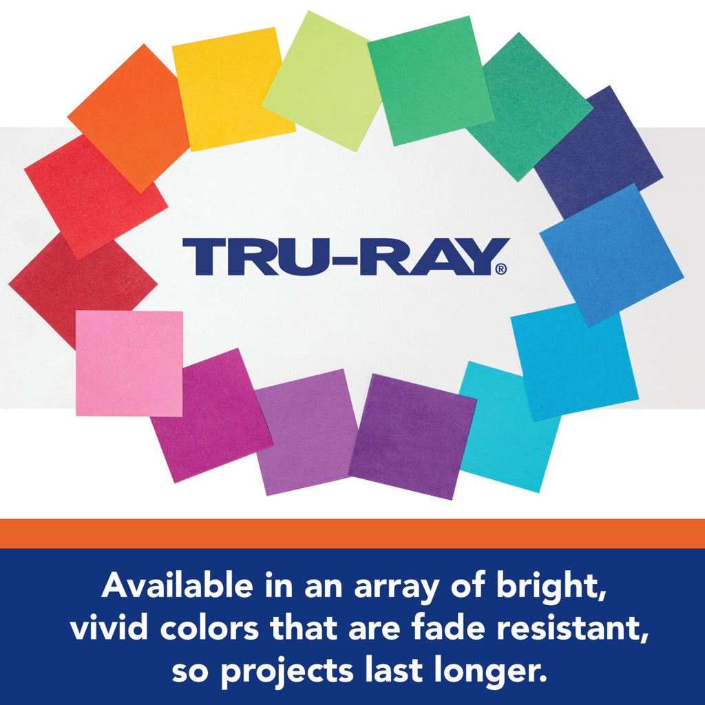 Tru-Ray Heavyweight Construction Paper, Standard Assorted Colors, 12" x 18", 50 Sheets