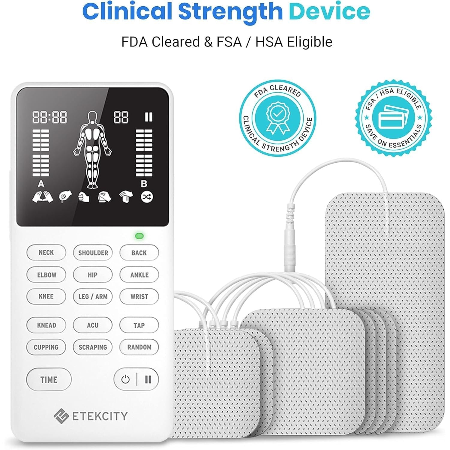 Buy now Etekcity 4-Channel Rechargeable TENS Unit â€“ Muscle Stimulator for Drug-Free Pain Relief, After-Exercise Relaxation, Physical Therapy, 8 Electrode Pads, Back, Neck, Shoulder, Sciatica, Period Cramps at indiglob india