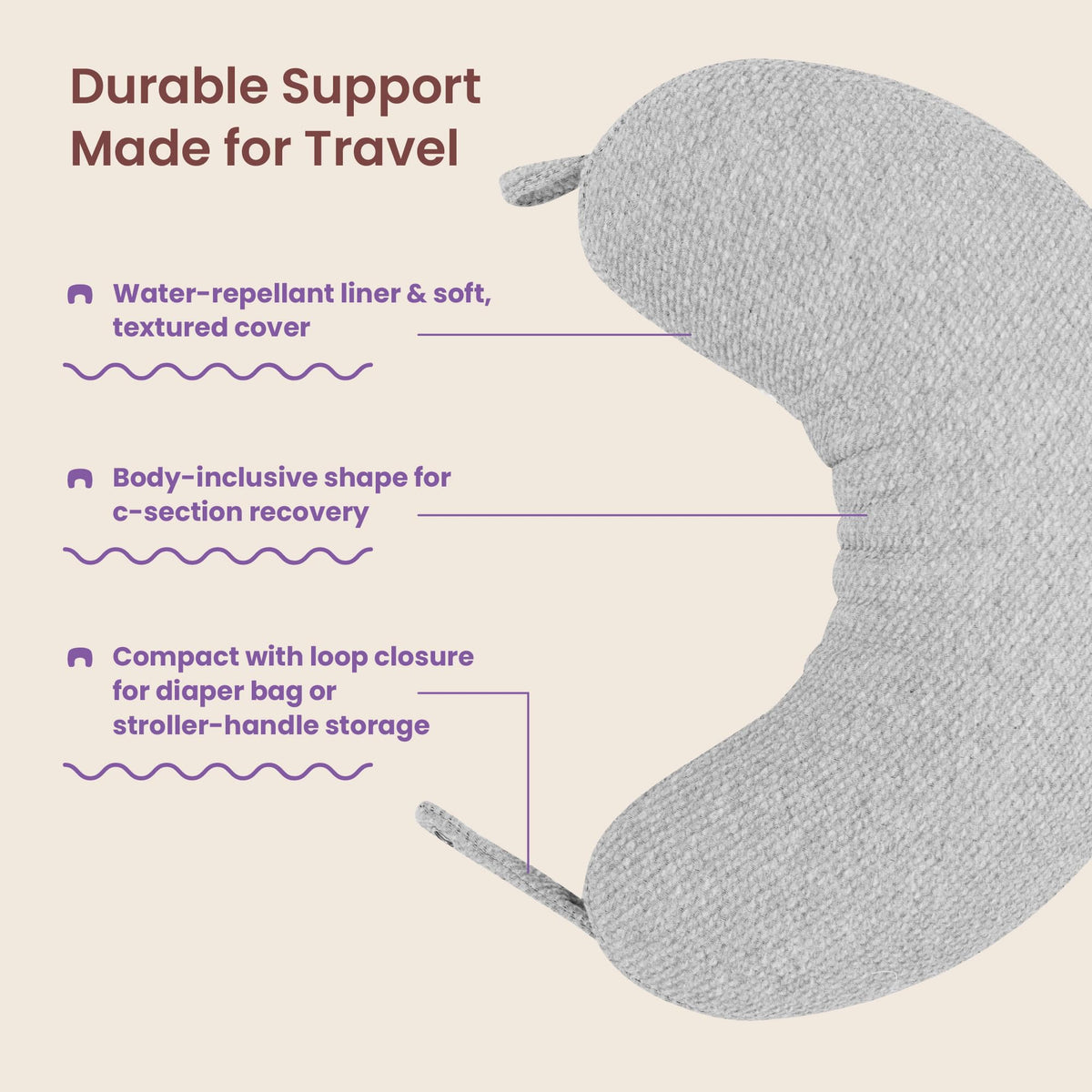 Boppy Anywhere Travel Nursing Pillow, Compact Breastfeeding Support Pillow