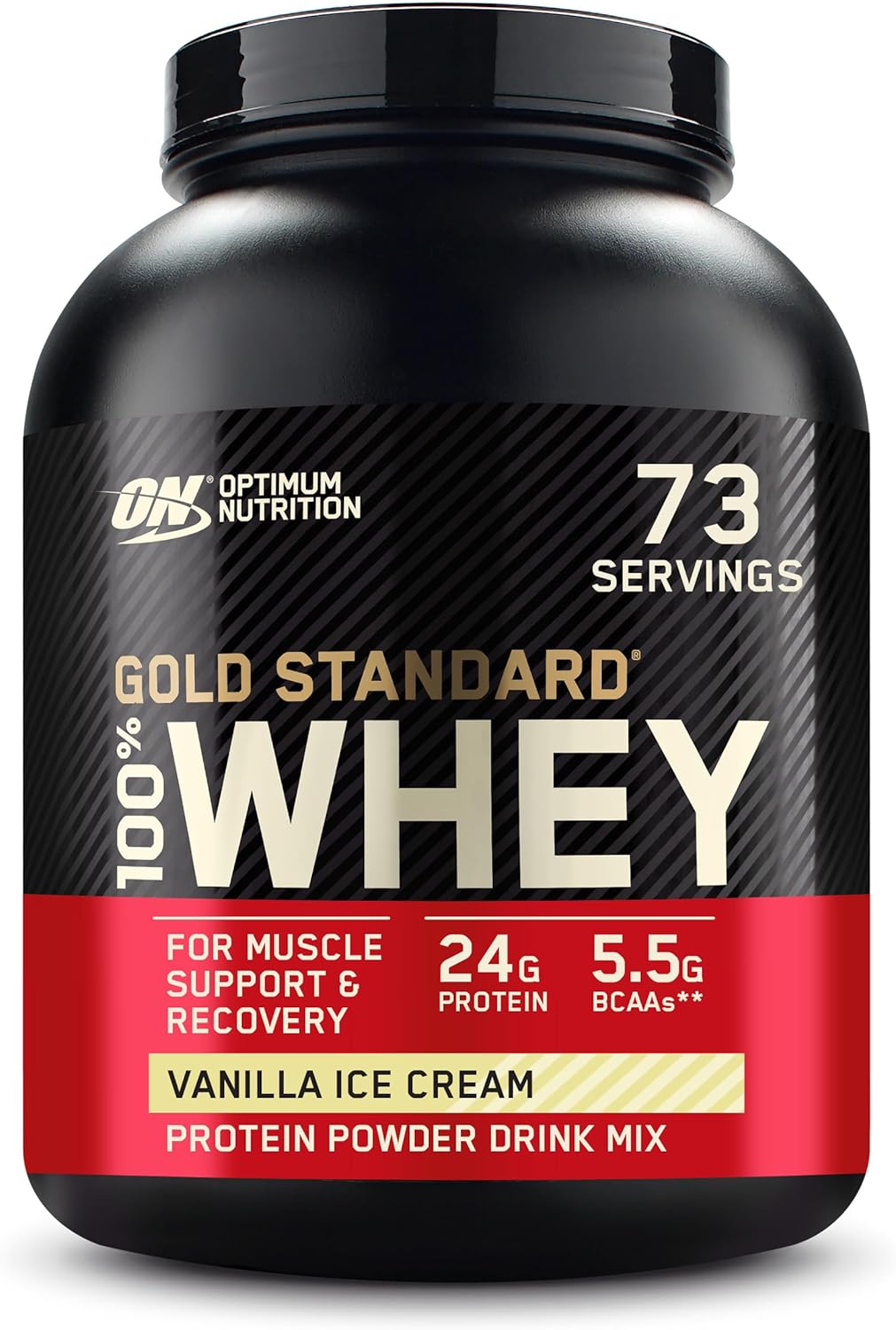 Buy now Optimum Nutrition Gold Standard 100% Whey Protein Powder, French Vanilla Cr??me, 5 Pound (Packaging May Vary) at indiglob india