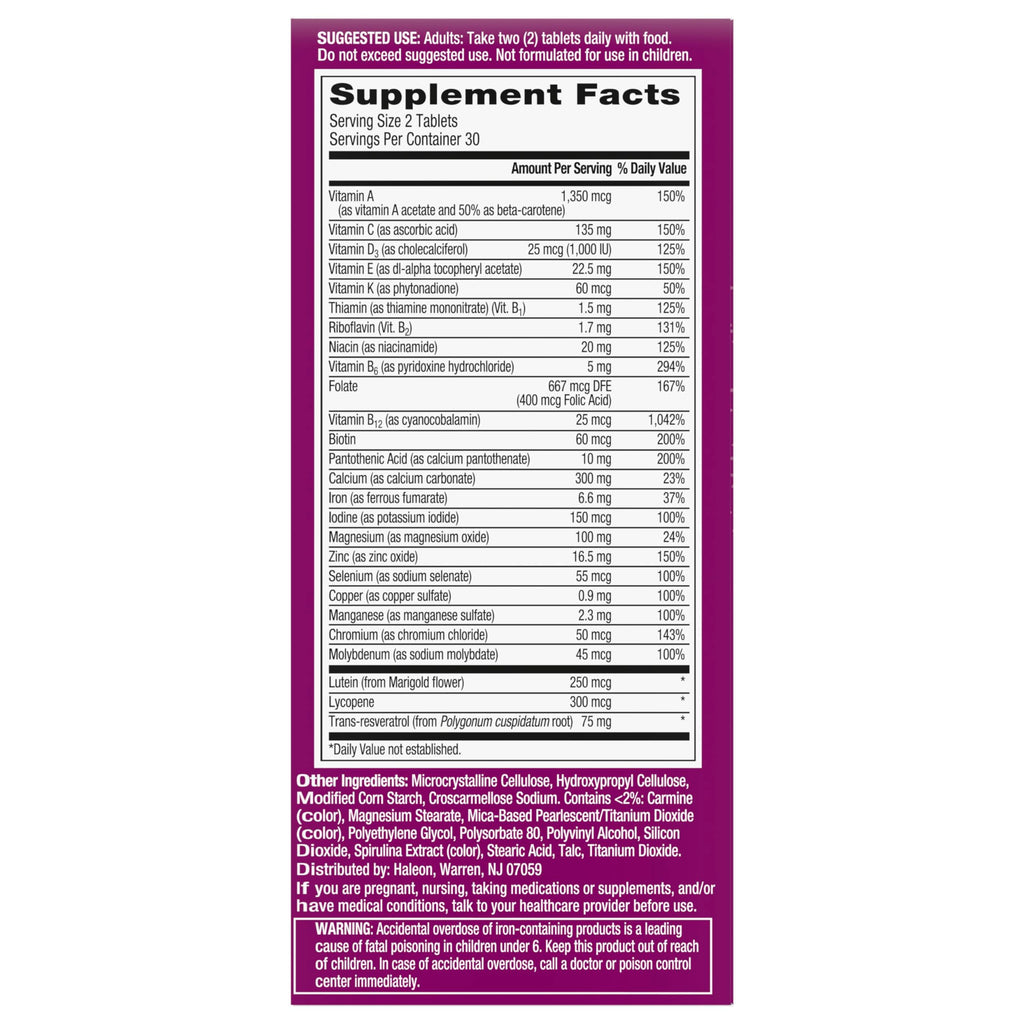 Centrum Age Defy for Women 35 and Over, 60 Tablets | High-Potency Multivitamin and Healthy Aging Supplement ,Multivitamin with Resveratrol, and Niacin for NAD+ Level Support
