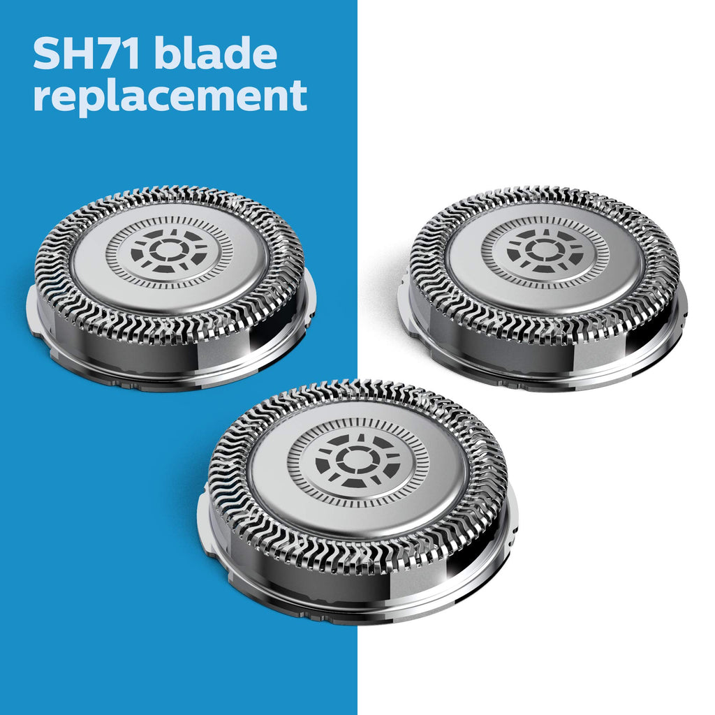 Philips Norelco Genuine Replacement Heads, 3 Count | 45 Self Sharpening SteelPrecision blades, Compatible with Series 5000 & 7000, SH71/52