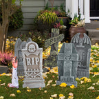 FUNPENY Halloween Foam RIP Tombstones, 5 Pack 17" Headstone Decorations for Halloween Graveyard, Yard, Garden, Tombstone Decorations Outdoor