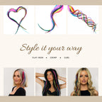Versatile 21 natural color hair extensions, 9''-14'', ideal for styling with curls, crimp, or flat iron. Verified by CuratCart.