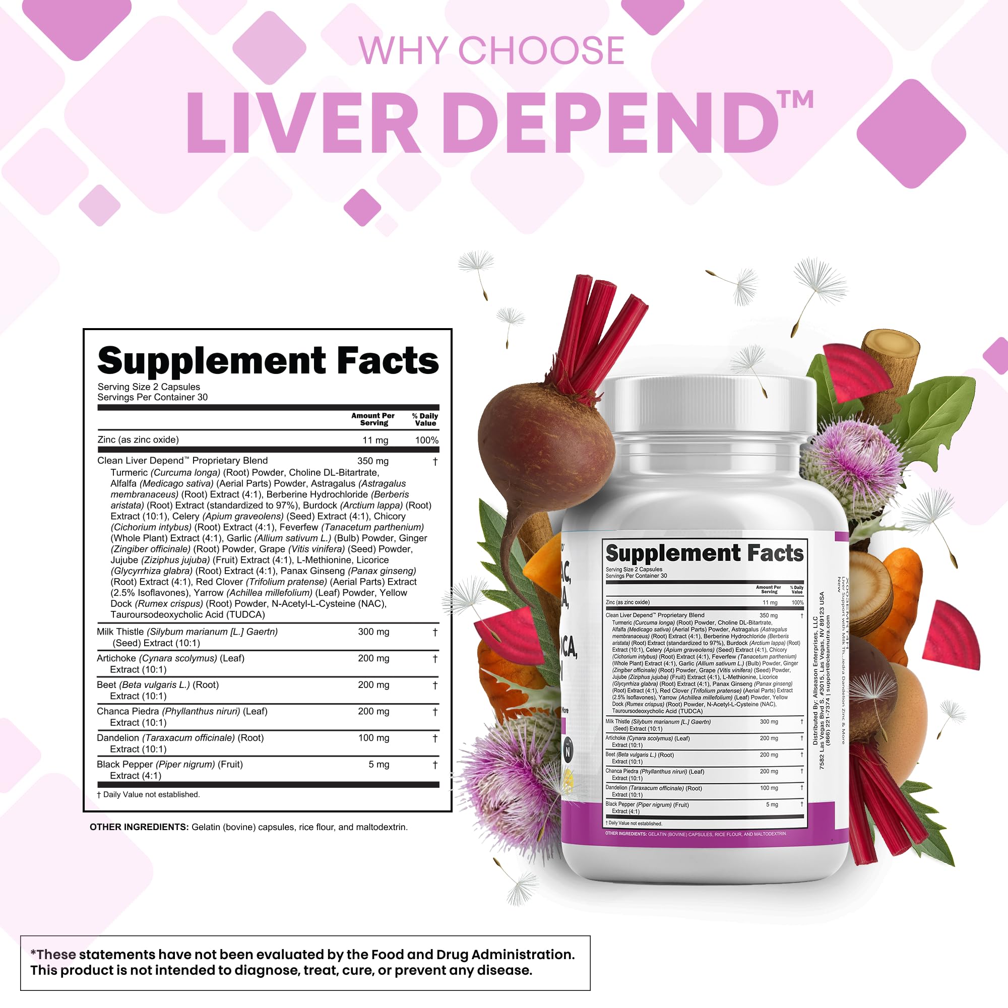 Clean Nutraceuticals Milk Thistle NAC Chanca Piedra Beet Root Artichoke Astragalus Dandelion Root - Liver Cleanse Detox & Repair Supplement Plus TUDCA Choline & Ginger - 1Pack