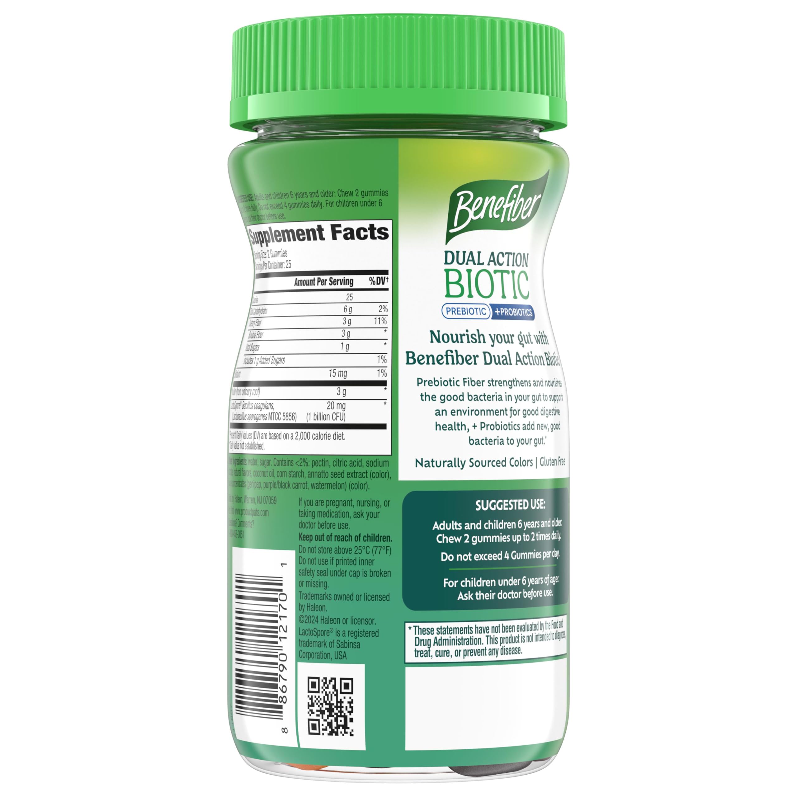 Benefiber Prebiotic Fiber Supplement Gummies, Assorted Fruit Flavor, 50 Ct | Plant-based Prebiotic Fiber, Supports Gut Health by Nourishing Good Gut Bacteria, GLP-1 Support for Digestive Health