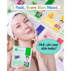 DERMAL 24 Combo Korean Essence Sheet Mask Variety Pack, Collagen & More | 24 individually wrapped essence masks - collagen, hyaluronic, vitamin, snail, aloe, green tea, pearl, charcoal & more