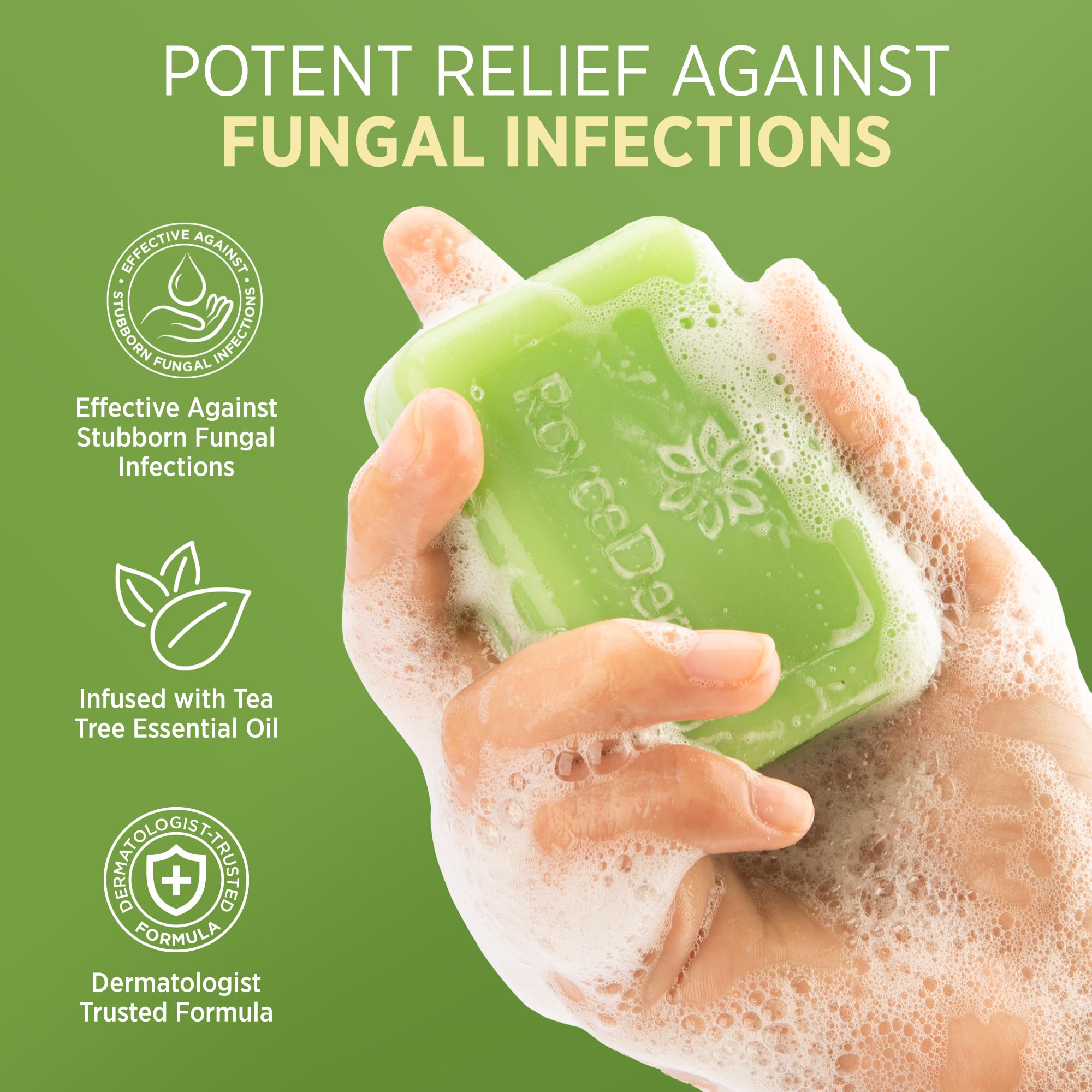 Roycederm Antifungal Bar Soap - Tea tree Oil Soap - Athlete’s Foot Treatment for Jock Itch & Ringworm - Medicated Antifungal Soap with Clotrimazole 1% - Tea Tree Oil Scent, 1 Pack
