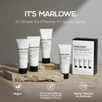 MARLOWE.Men's Travel Kit, Face + Body Essentials, TSA Friendly 3.4 oz Each | Travel Essentials, TSA Friendly Body Wash, Body Lotion, Facial Scrub & Facial Moisturizer