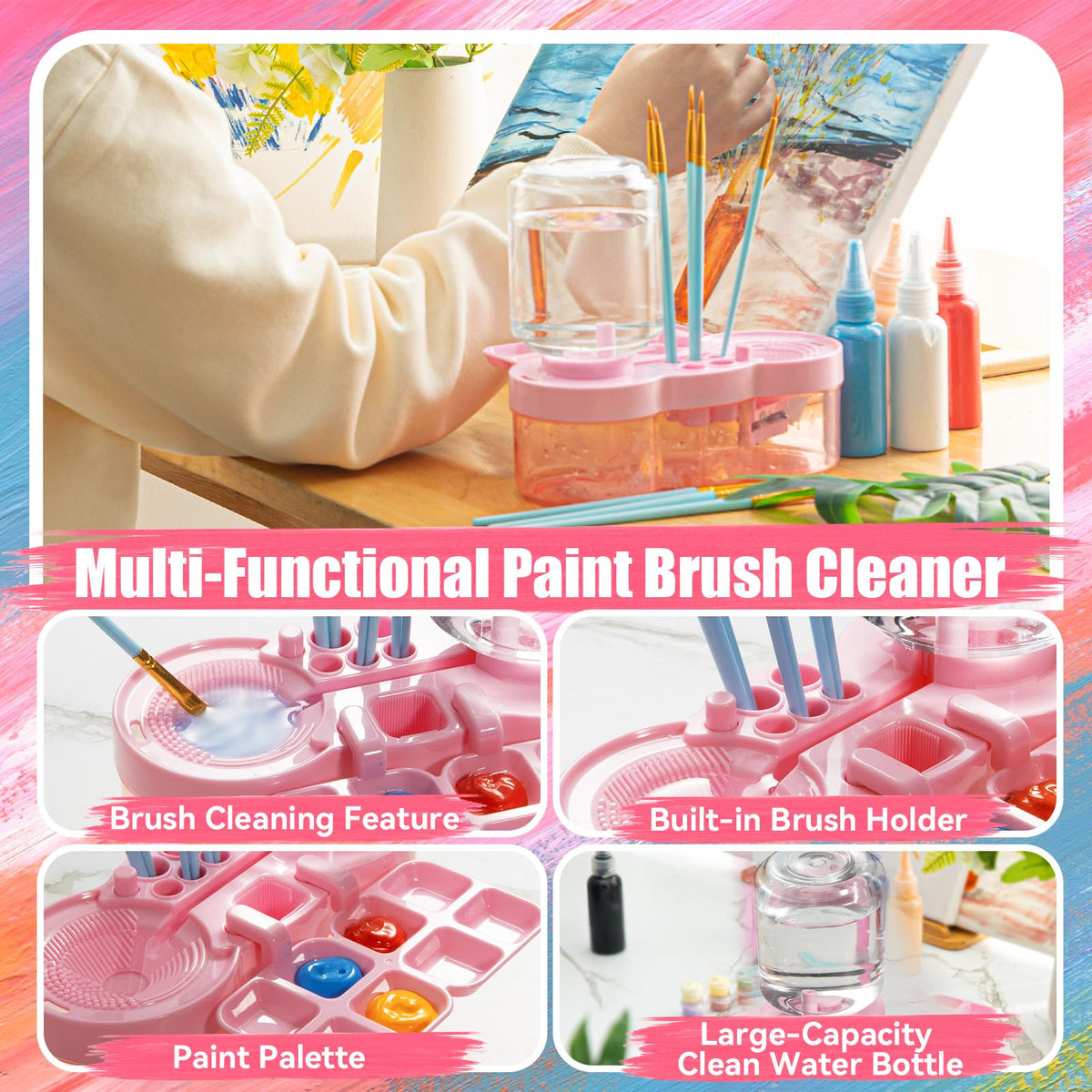 Paint Brush Cleaner Tool with Water Circulation, Brush Washer