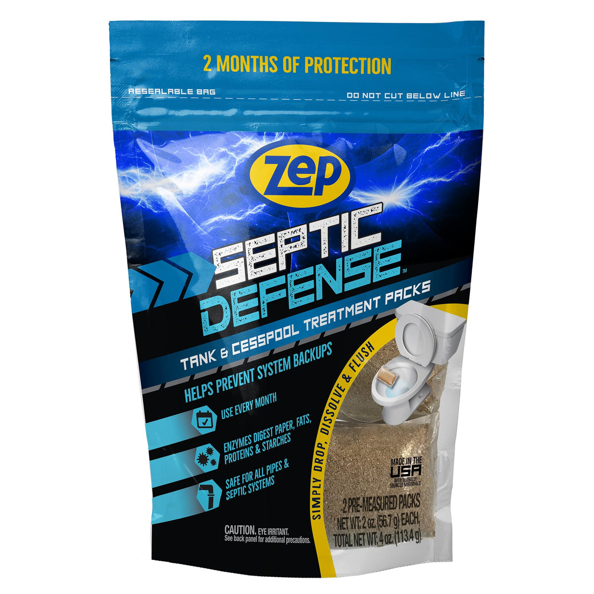 Zep Septic Defense System Treatment Dissolvable Packs - 6 Month Supply - ZSTP6 - Safe for Pipes and All Septic Tanks , Brown