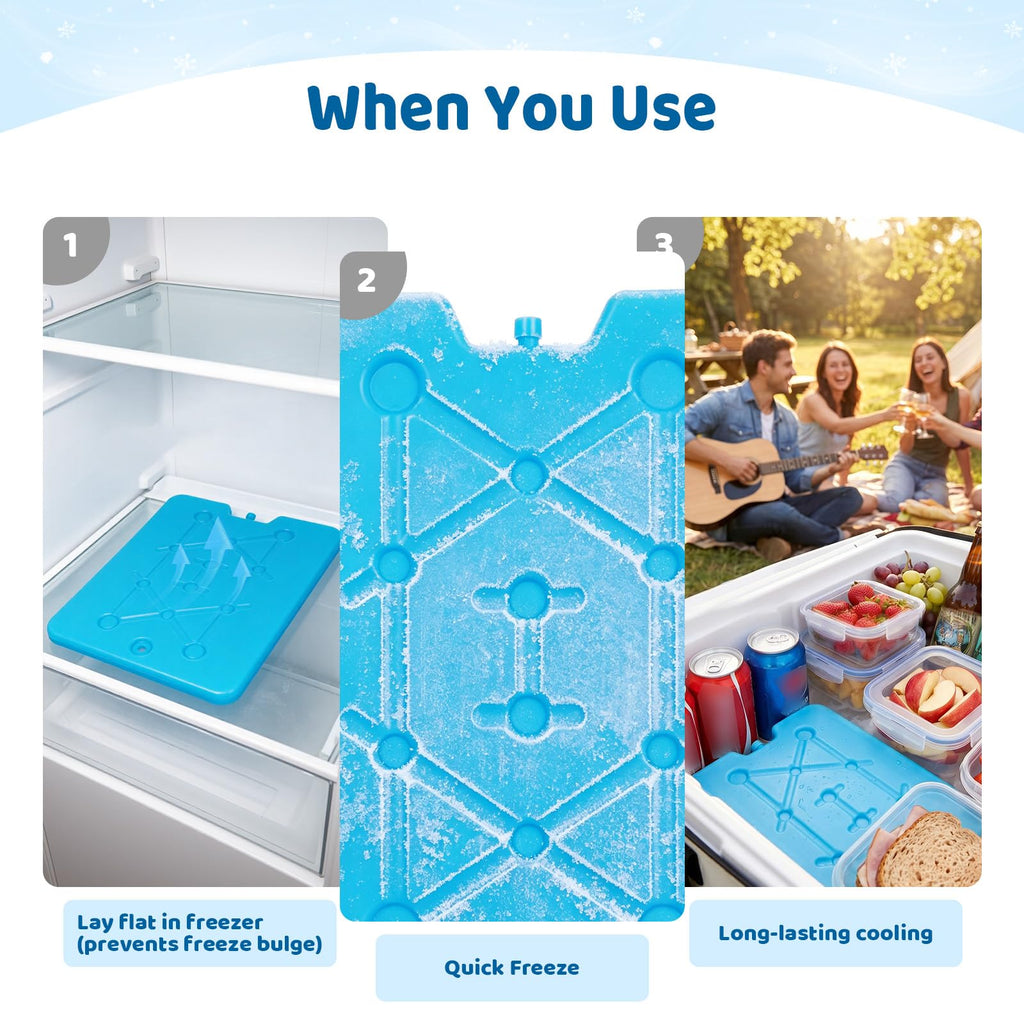Large Ice Packs for Coolers (4Pcs) - 13 x 10 inch, 6Lb