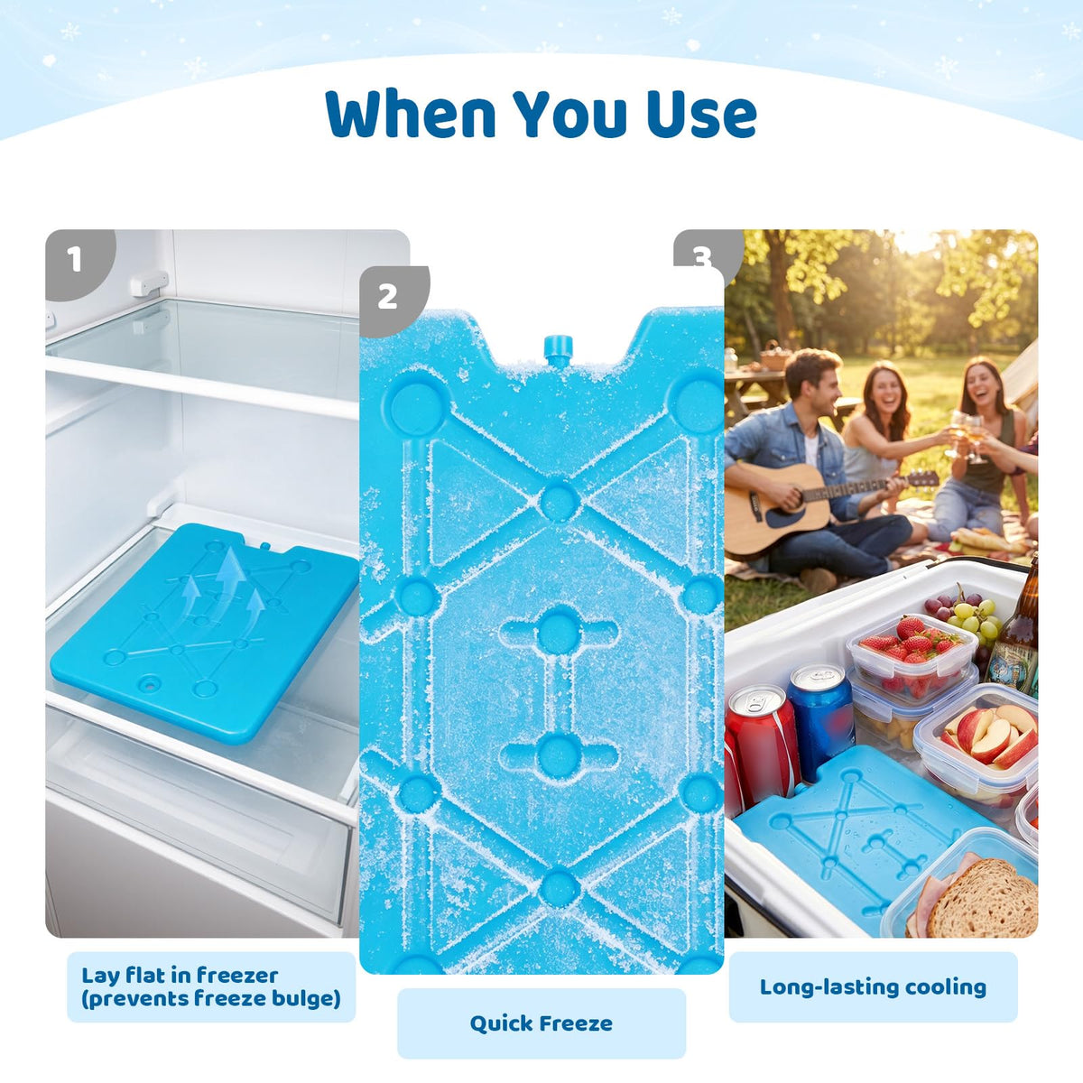 Large Ice Packs for Coolers (4Pcs) - 13 x 10 inch, 6Lb