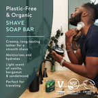 Badger Organic Shaving Soap Puck, Plastic-Free, Rich Lather, 3.15 oz Bar