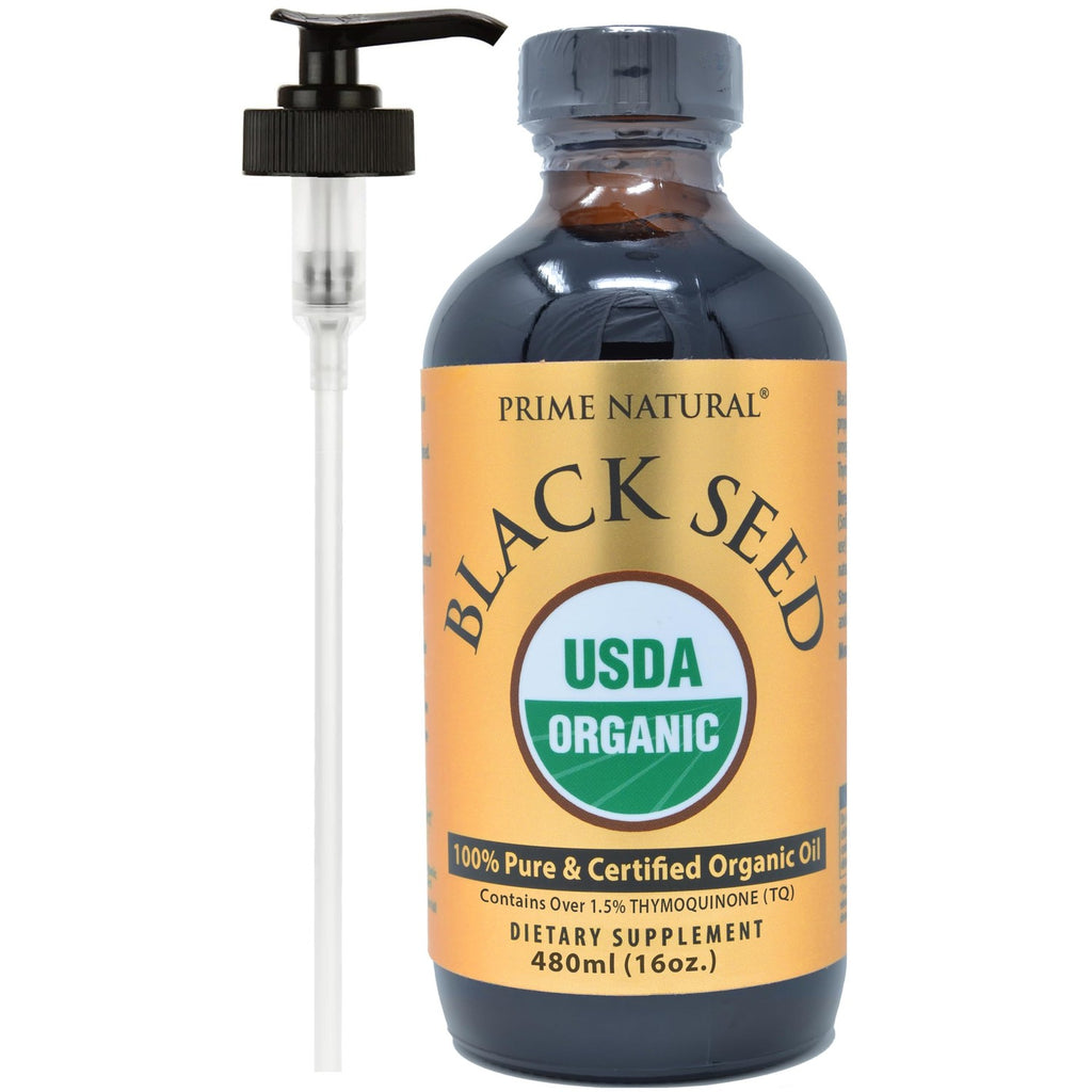Prime Natural Organic Black Seed Oil Cold Pressed Cumin Seed Oil 4oz