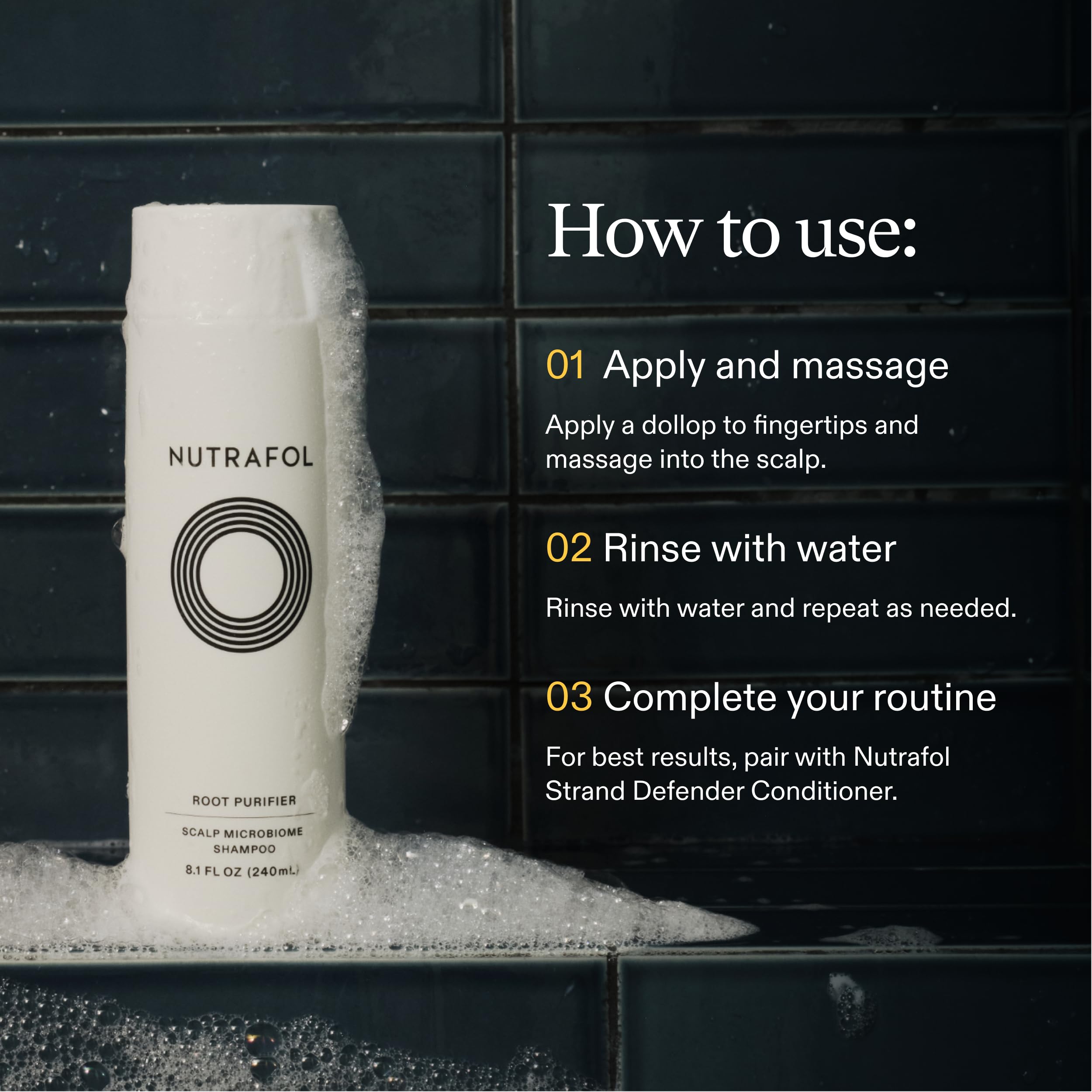 Nutrafol Shampoo, Cleanse and Hydrate Hair and Scalp, Improves Hair Volume, Strength and Texture, Physician-formulated for Thinning Hair, Color Safe, Sulfate Free