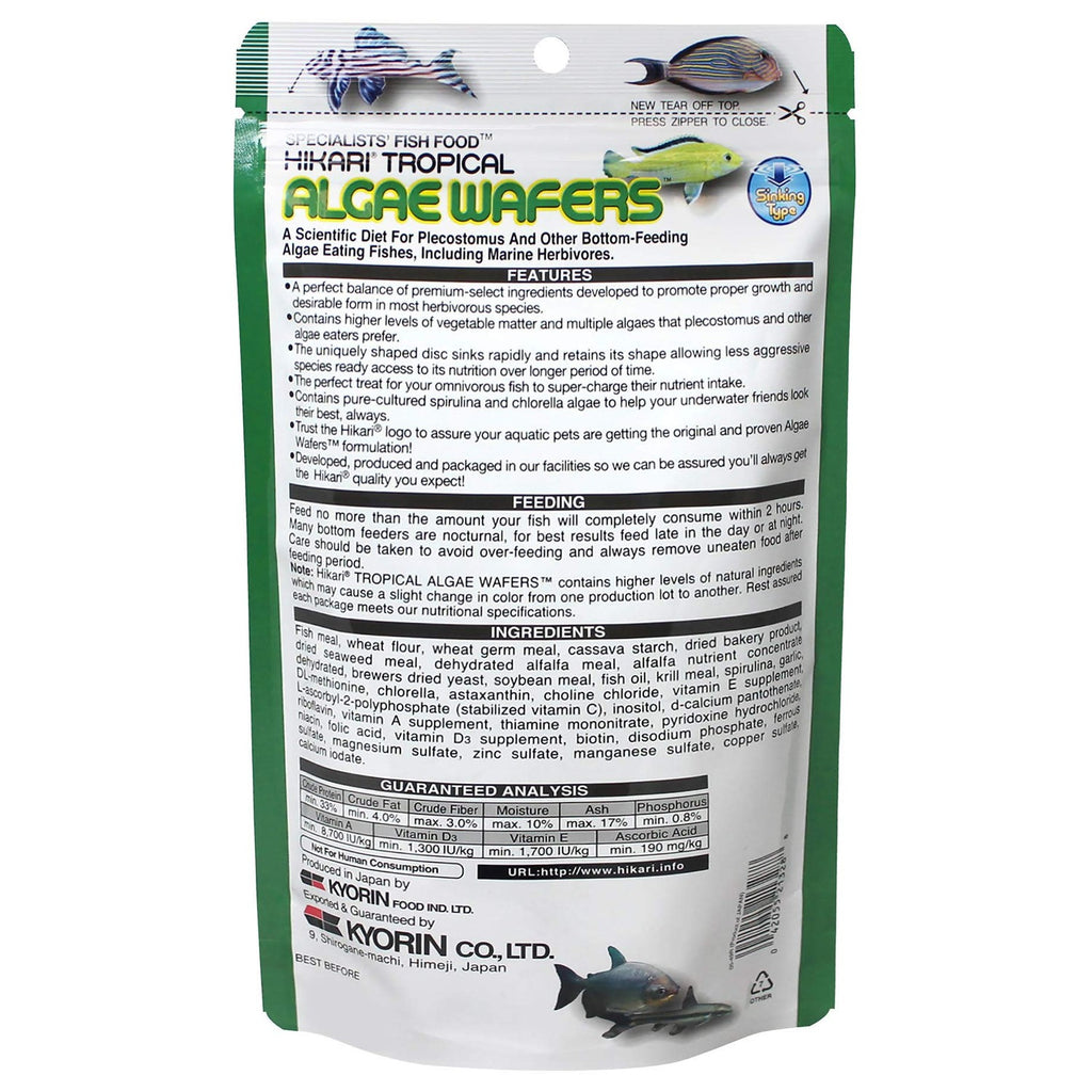 Hikari® Algae Wafers™ Sinking Wafers for Bottom-Feeding Tropical Fish, 8.8 oz (250g)