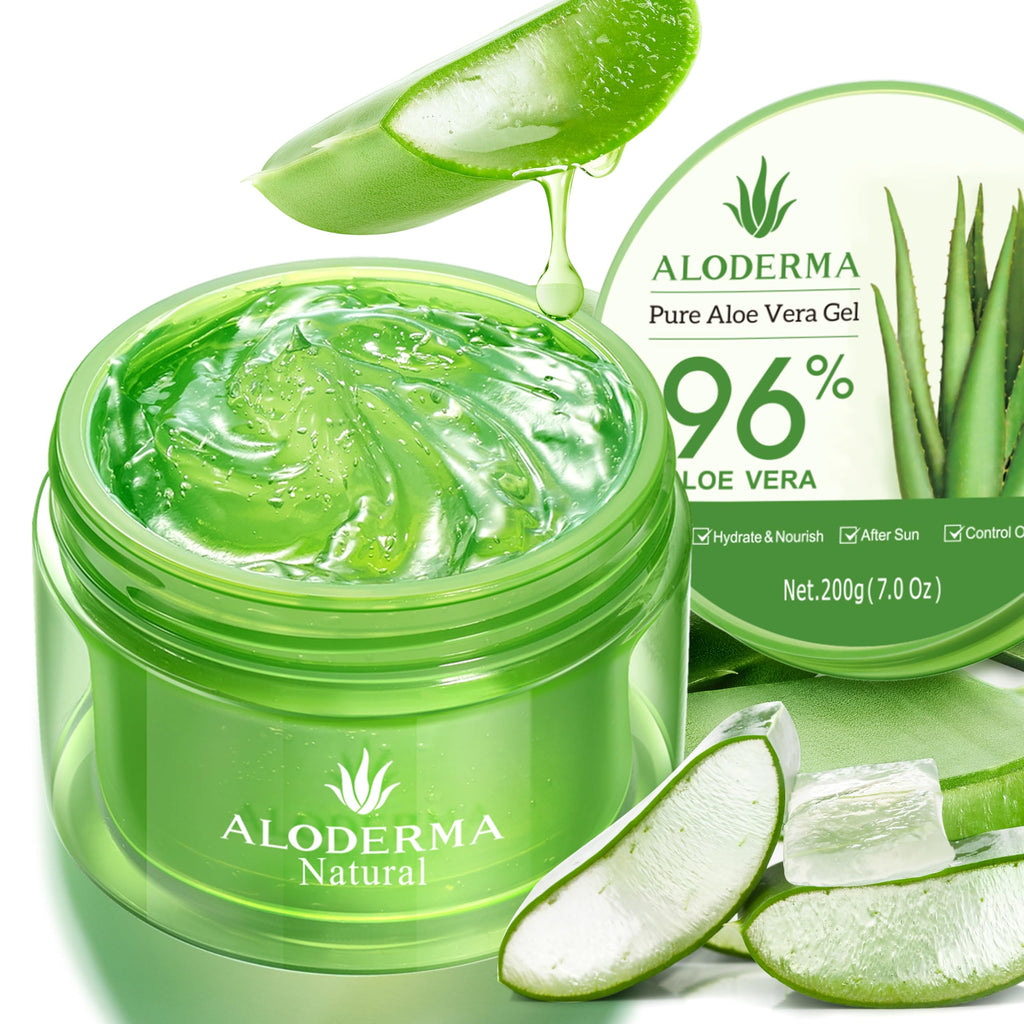 Buy now Aloderma Aloe Vera Gel Made within 12 Hours of Harvest with 96% Pure Organic Aloe Vera for Skin, Scalp, & Hair, Soothing Aloe Face Moisturizer, Multipurpose, Hydrating Aloe Gel, 7.05oz at indiglob india