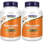NOW Supplements, Pancreatin 10X 200 mg with naturally occurring Protease (Protein Digesting), Amylase (Carbohydrate Digesting), and Lipase (Fat Digesting) Enzymes, 100 Capsules