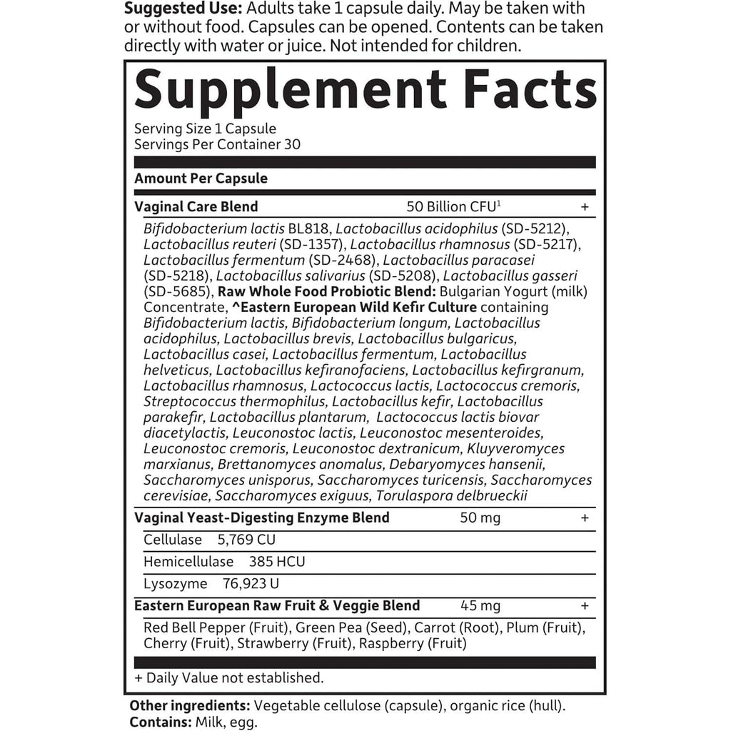 Buy now Garden of Life RAW Probiotics Vaginal Care Shelf Stable - 50 Billion CFU Guaranteed Through Expiration, Acidophilus - Once Daily - Certified Gluten Free - No Refrigeration - 30 Vegetarian Capsules at indiglob india