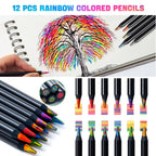 PRINA 81 Drawing Set Sketching Kit, Pro Sketch Pencils Art Supplies with Rainbow, Colored, Graphite, Watercolor, Metallic, Charcoal Pencil, Sketchbook, Coloring Book, Gift Case for Artists Adults Kids