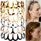 6 PCS Zig Zag Headbands Plastic Wavy Hair Head Band Comb with Teeth Hoop Accessories for Women Men Girls, Matte Morandi
