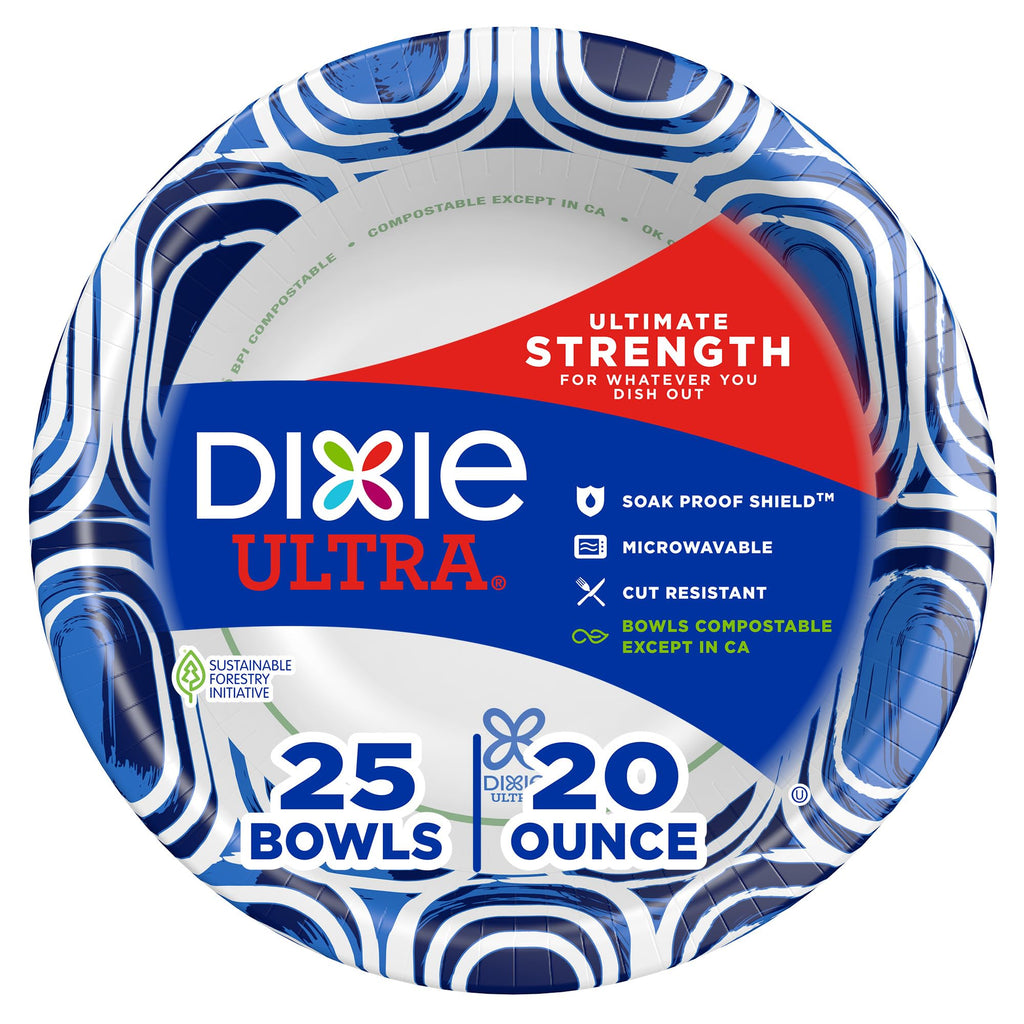 Dixie Ultra Large Paper Bowls 20oz, 25 CT
