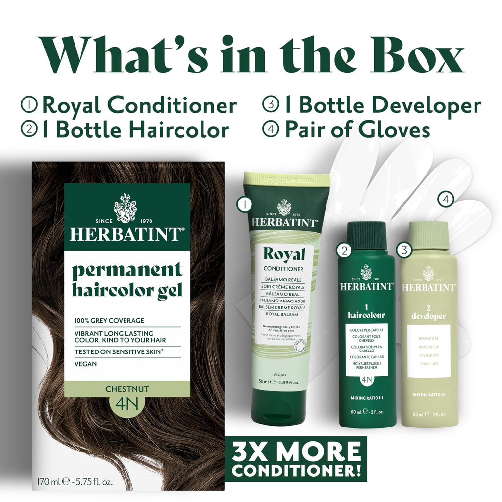 Buy now Herbatint Permanent Hair Dye For Women - 4N Chestnut - For Up To 100% Gray Coverage of Resistant Gray Hair - Ammonia-Free, Alcohol-Free & Vegan - Salon Influenced Hair color 5.75 fl oz at indiglob india