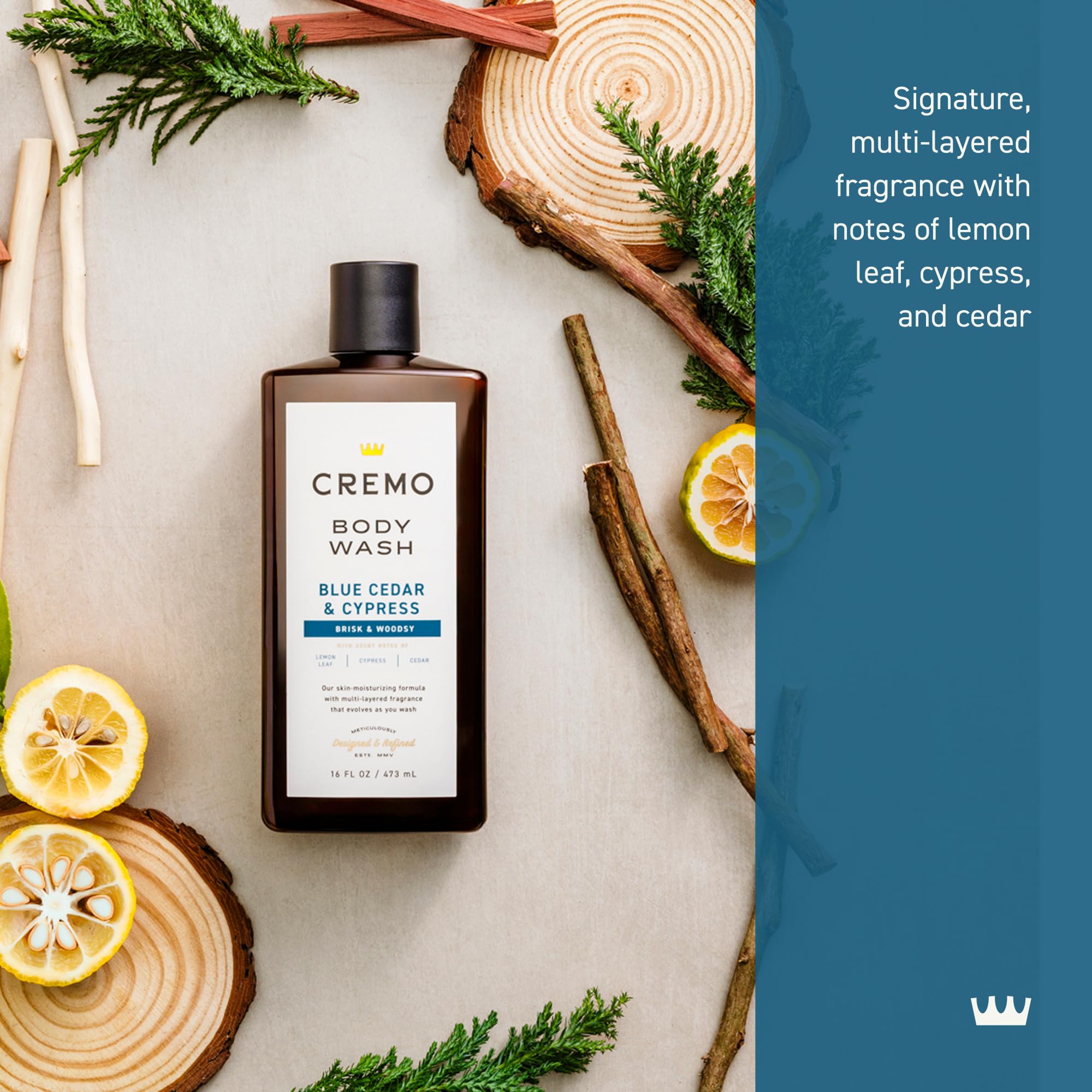 Buy now Cremo Body Wash Men, A Woodsy Scent with Notes of Lemon Peel, Cypress and Cedar, 16 Fl Oz at indiglob india