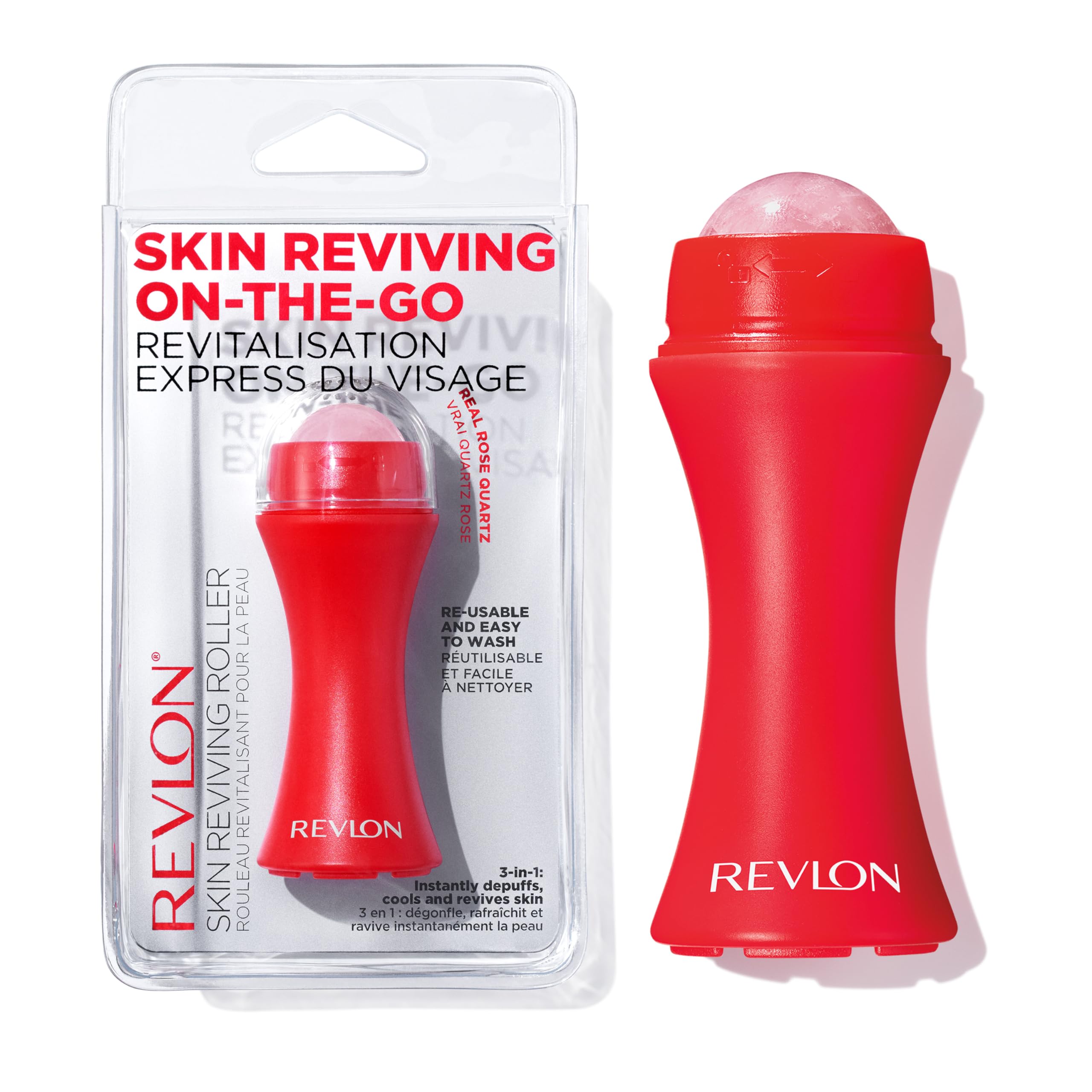 Buy now Revlon Skin Reviving Roller with Rose Quartz for All-Day Facial Reviving & Brightening, Compact & Reusable, Gentle on Skin, 1 count at indiglob india
