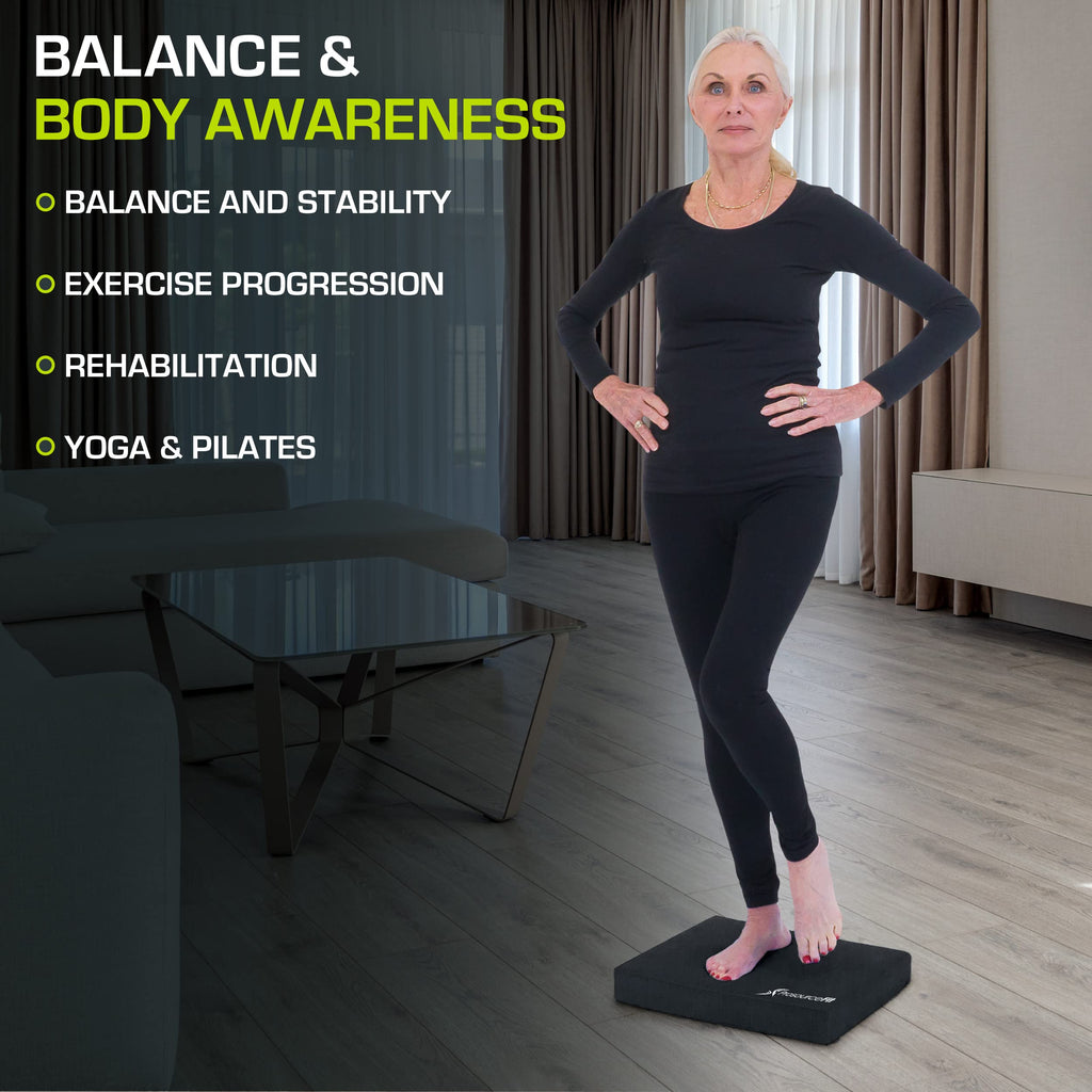 Buy now ProsourceFit Exercise Balance Pad, Non-Slip Cushioned Foam Mat & Knee Pad for Fitness and Stability Training, Yoga, Physical Therapy at indiglob india