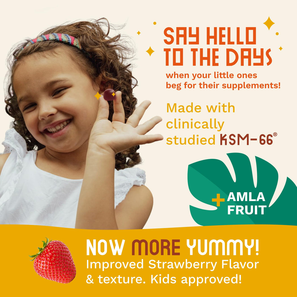 TRIBE ORGANICS Ashwagandha KSM 66 Gummies for Kids & Teens, 300mg, 60ct