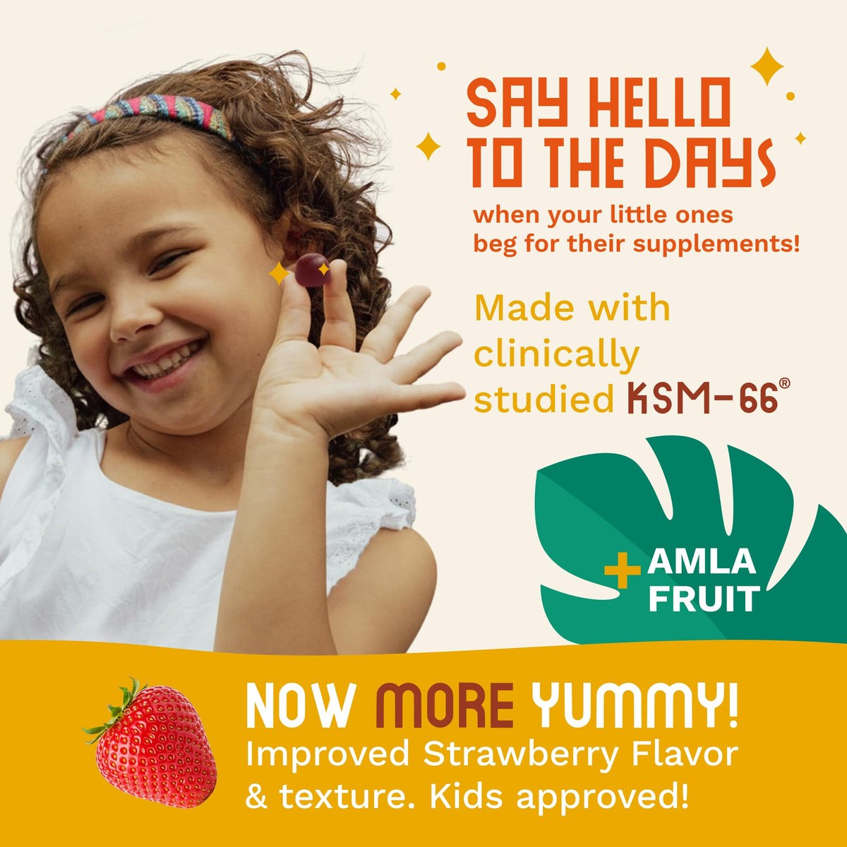 TRIBE ORGANICS Ashwagandha KSM 66 Gummies for Kids & Teens, 300mg, 60ct