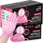 Buy now Pink Nitrile Gloves, 3-mil, Industrial Gloves Disposable Latex Free, for Cleaning & Esthetician, Rubber Powder-Free, 100-ct Box (Small) at indiglob india