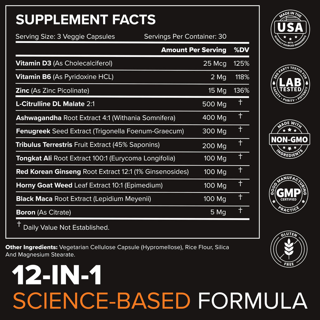 Peak Potential 12-in-1 Testosterone Support for Men