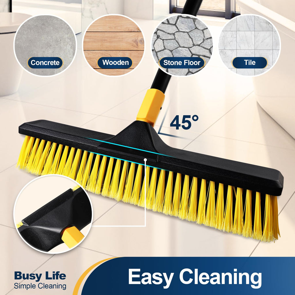Yocada 18 Inch Push Broom Heavy-Duty Outdoor Commercial Broom Brush